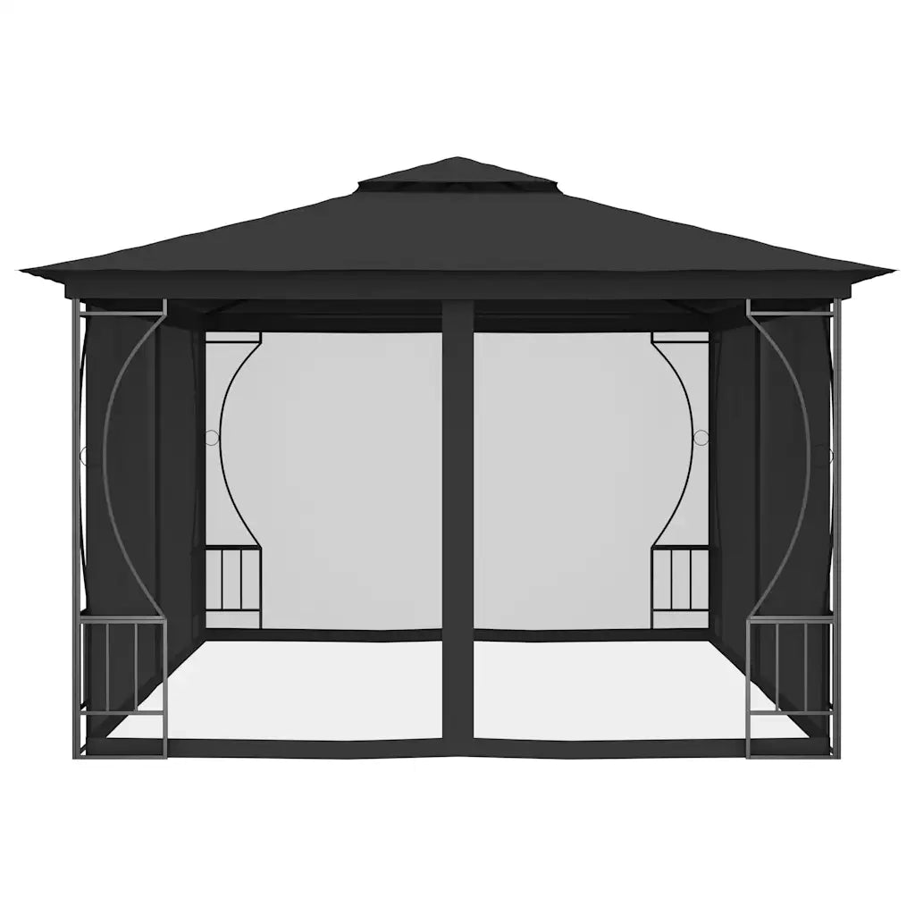 Gazebo | Pergolato con Rete 300x400x265 cm Antracite
