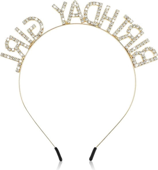 Corona per capelli con strass per donne e ragazze - Tiara festiva per compleanni e Natale