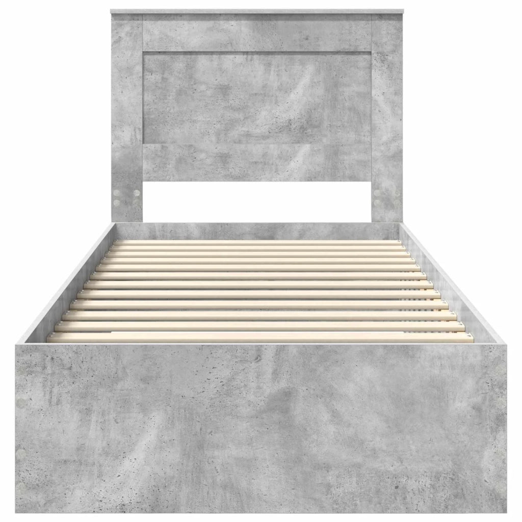 Struttura del letto Grigio Certo e Argento 75 x 190 cm