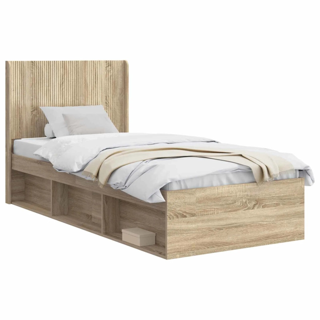 Letto da camera | Struttura del letto con stoccaggio e testata 3 pcs