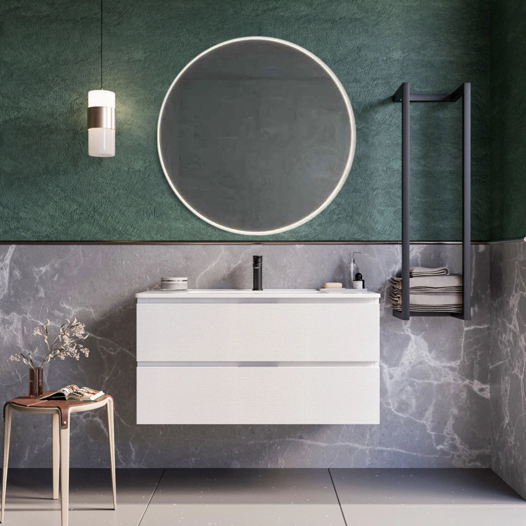 Mobile bagno sospeso 100 cm Bianco Seattle Senza Specchio Bonussi