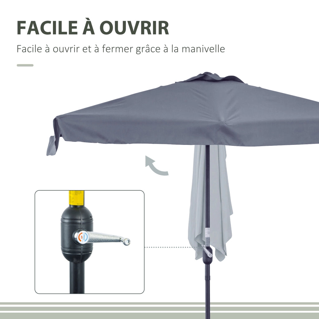 Parasole da balcone ¨C Minimal ¨C grigio metallo 230x130x249 cm