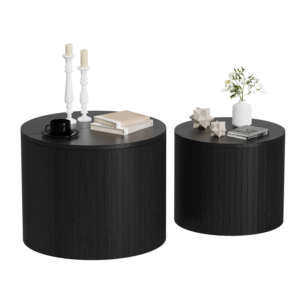 Vicco Set di tavolini Quercia/nero 48 x 48 cm 2 parti