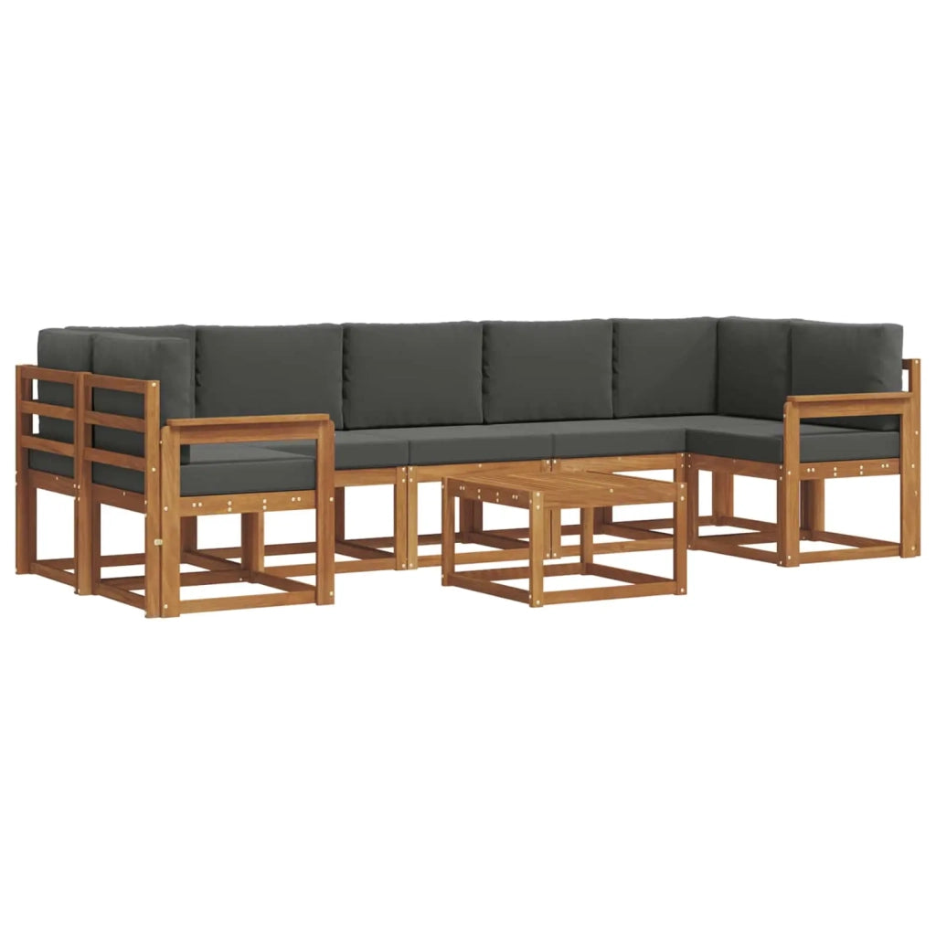 Set di divani da esterno con cuscino 8 pcs Naturale e Antracite 3366140