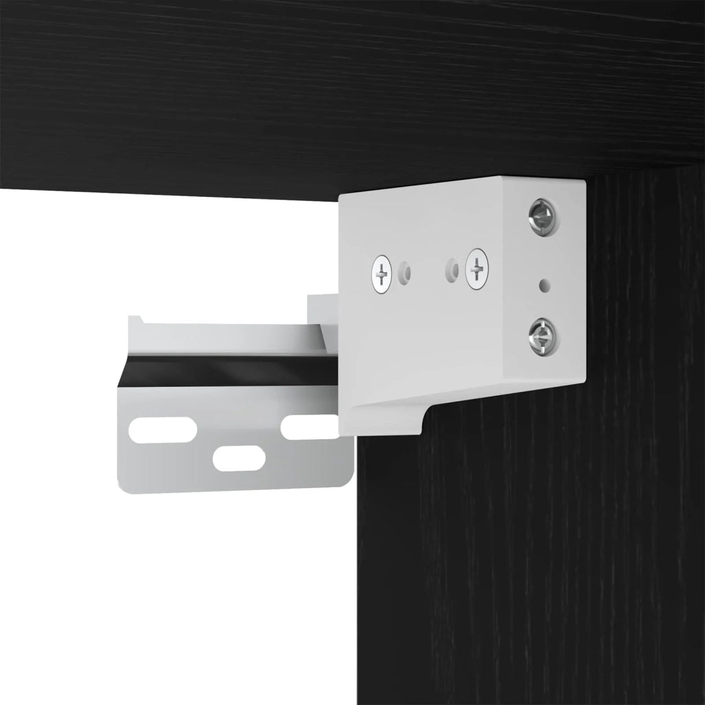 Set di mobili per il Bagno | Armadio da bagno 3 pz Rovere Nero Legno multistrato