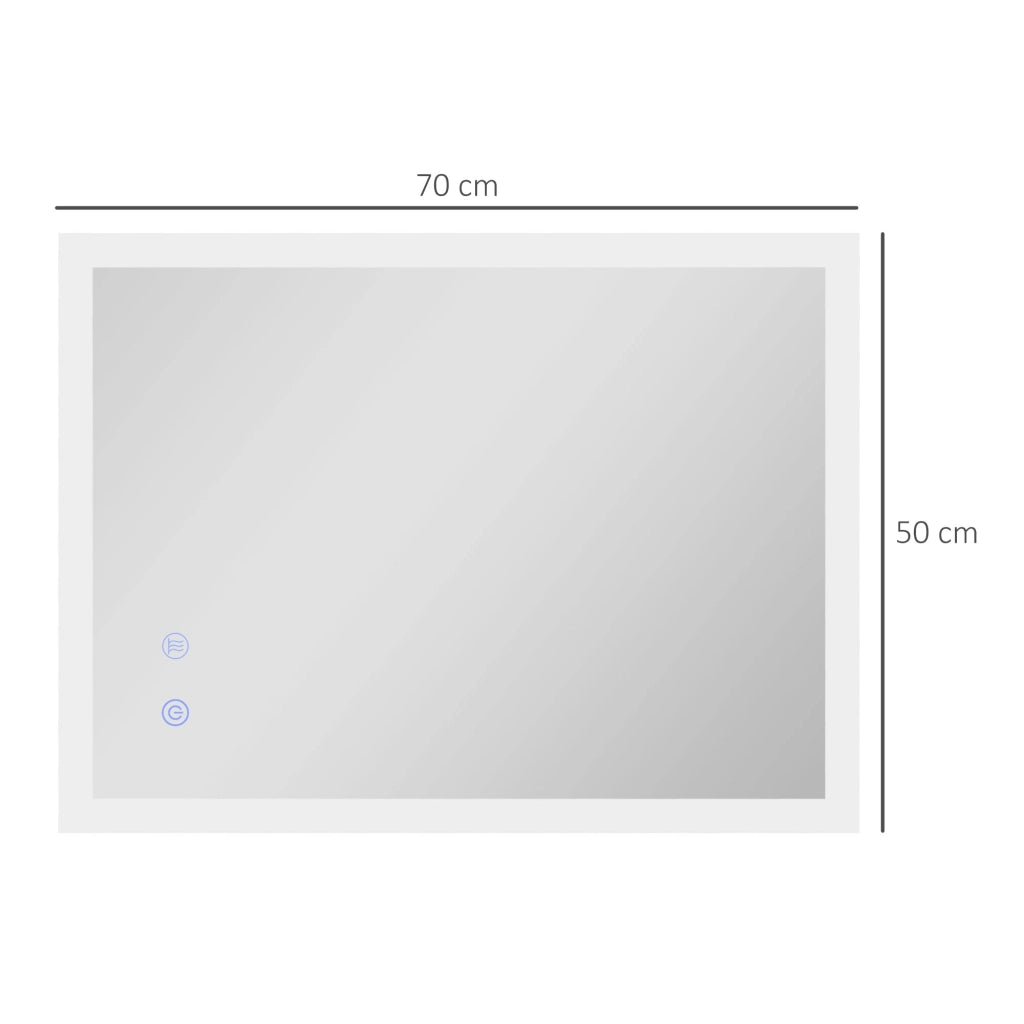 Specchio da Bagno LED ¨C zephmum ¨C Bianco 70x50 cm
