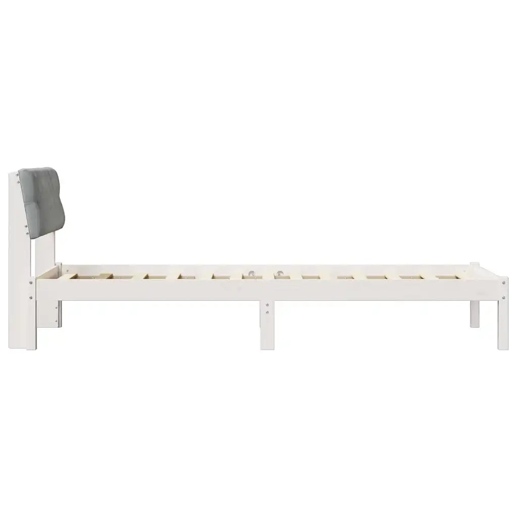Struttura del letto-Giroletto-Rete del Letto Bianco e grigio chiaro 75 x 190 cm 145287
