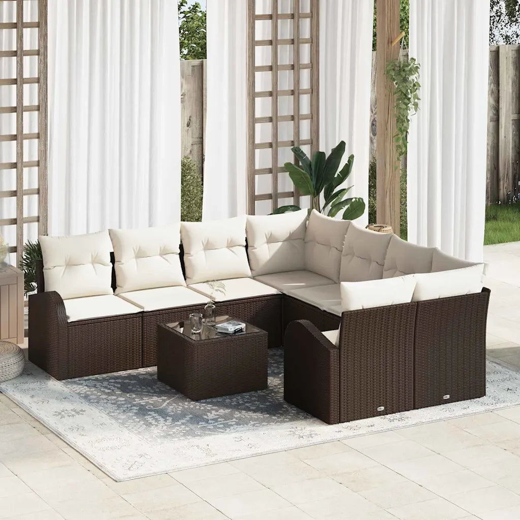 Set Divano da Giardino Marrone 55 x 55 x 37 cm polyrattan