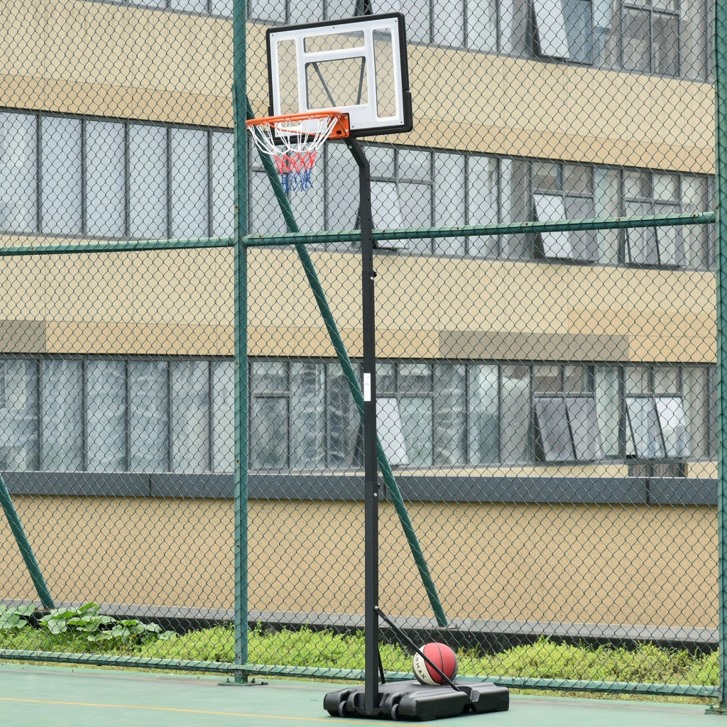 EasyComfort Canestro Basket per Adulti con Altezza Regolabile 302-352cm, Struttura in Acciaio, PE e PVC, Nero