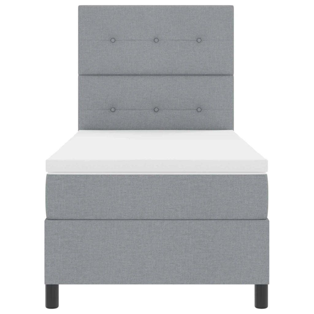 Letto a molle con materasso Grigio chiaro 90 x 190 cm Tessuto