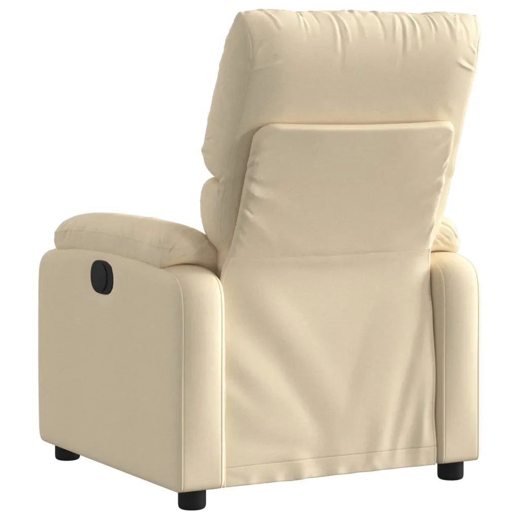 Poltrona | Sedia Relax Reclinabile in Tessuto Crema