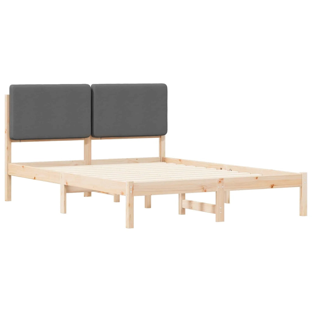Letto con Testiera Rivestita Grigio scuro 140 x 200 cm 877905