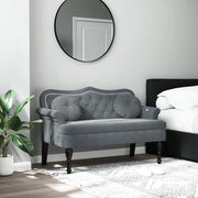 Panca con Cuscini-Sgabello-Divano Grigio Scuro 120,5x65x75 cm Velluto