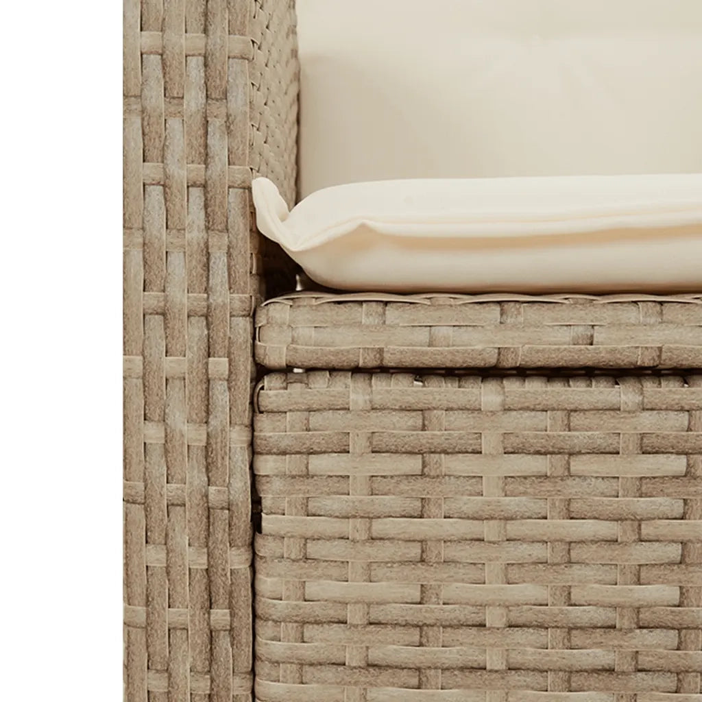 Set da Pranzo da Giardino 2 pz con Cuscini Beige in Polyrattan 3277358
