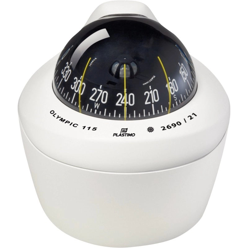 BUSSOLA OLIMPIC 115 BIANCA WHITE COMPASS WITH BLACK FLAT CARD