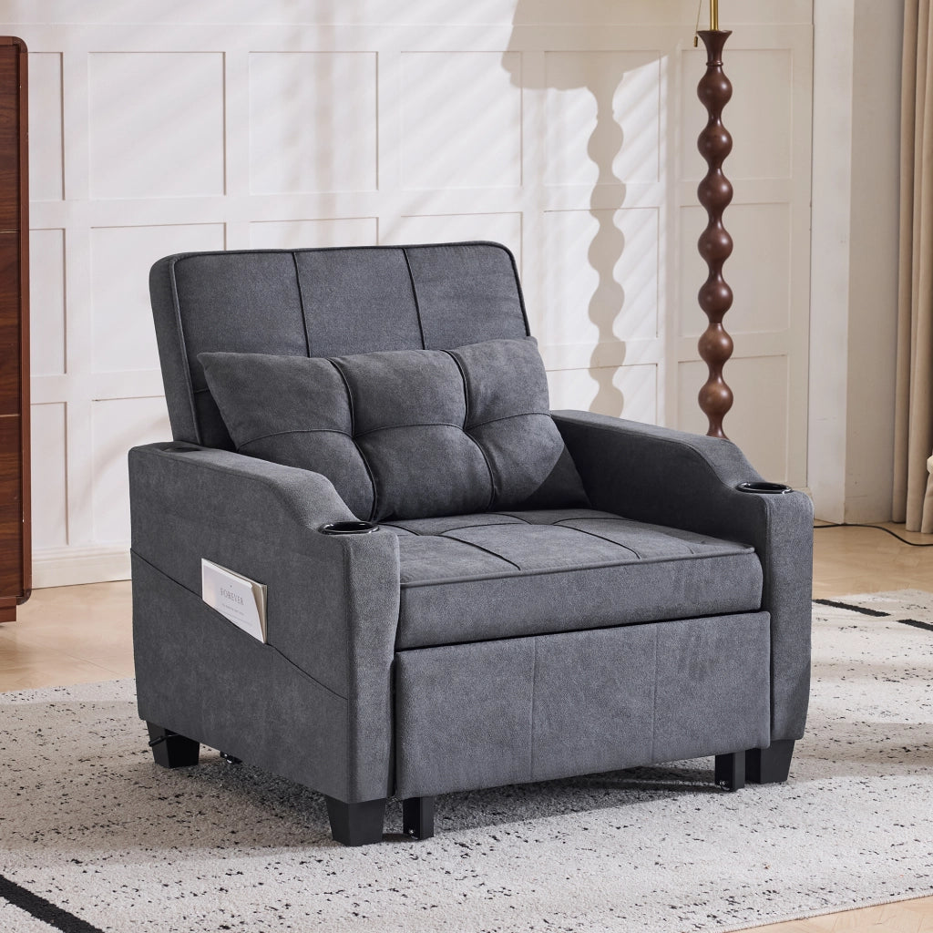 Divano letto estraibile 3 in 1 - Zephmum- Con porta bevande e USB