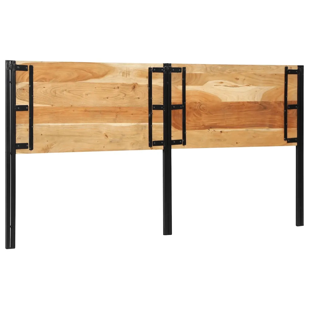 Testiera-Testata 200 cm in Legno Massello di Acacia e Ferro