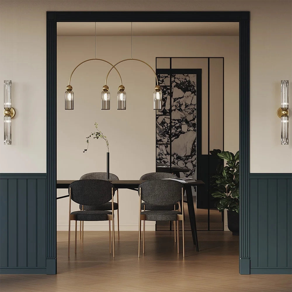 Maytoni applique contemporanea Antic 2 luci G9 oro metallo vetro grigio