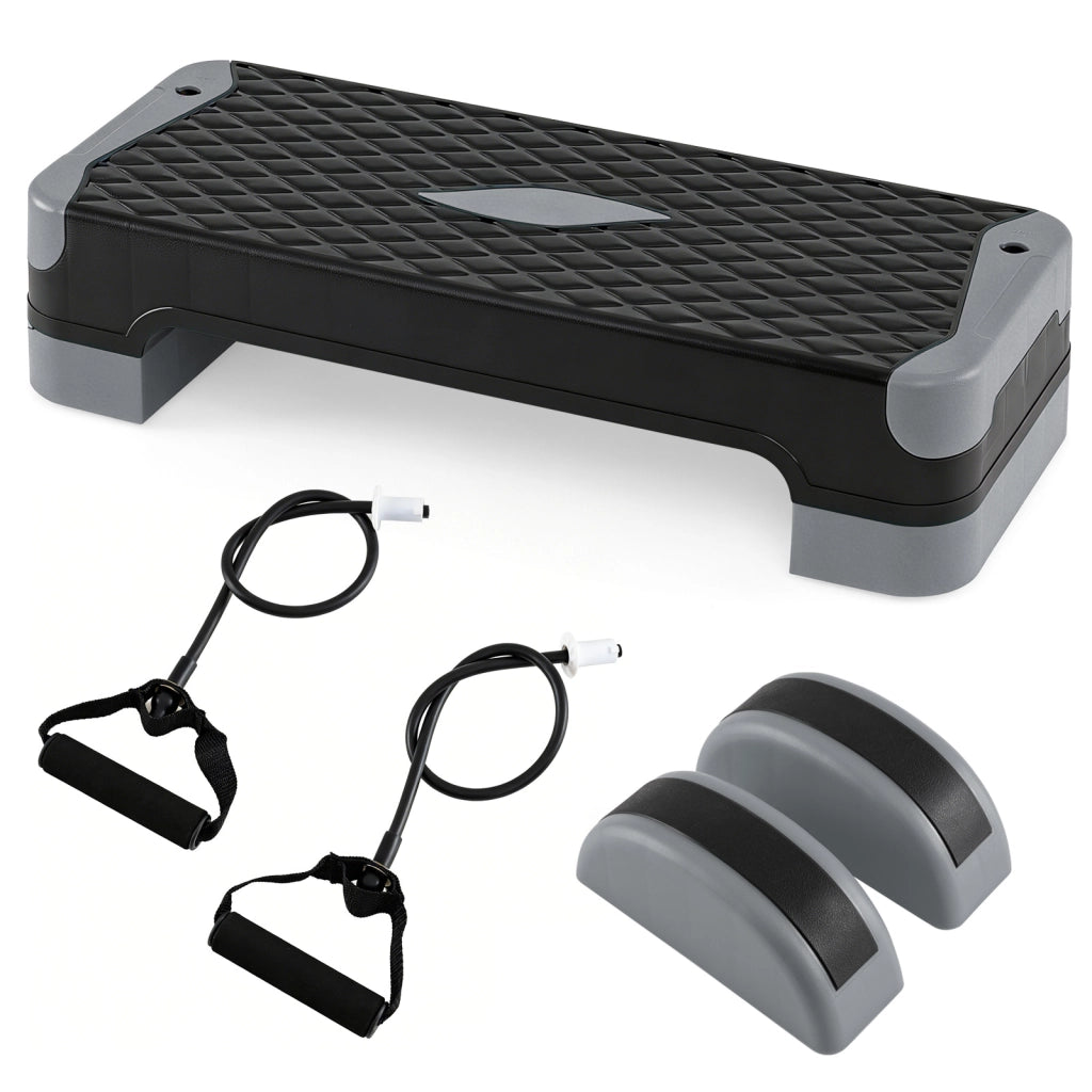 Stepper fitness casa rialzati e allenatori equilibrio alta portata, Pedana step antiscivolo e regolabile in altezza Grigio