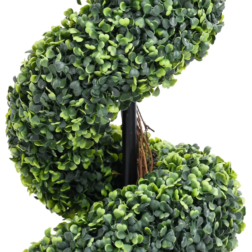 Pianta di Bosso Artificiale a Spirale con Vaso Verde 59 cm 336507