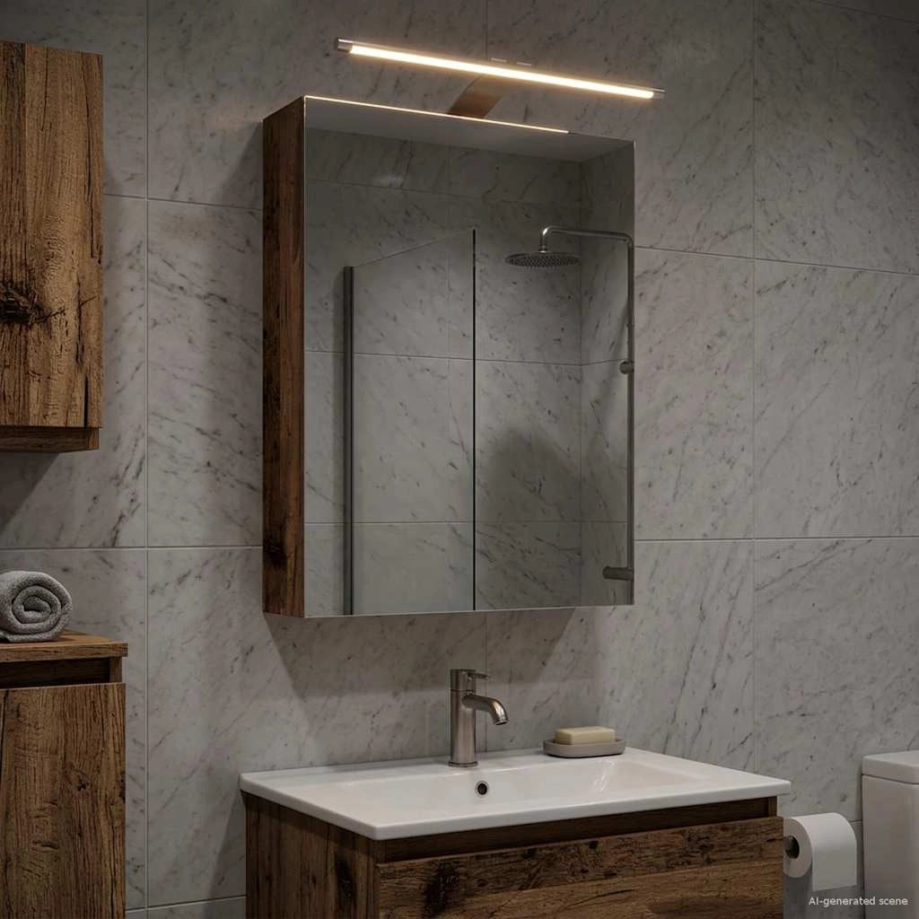 Mobiletto per specchio da bagno Legno vecchio 889037