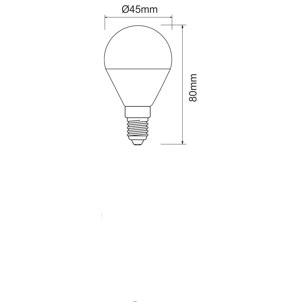 Lampadina a led a bulbo piccolo 5W E14 4000K