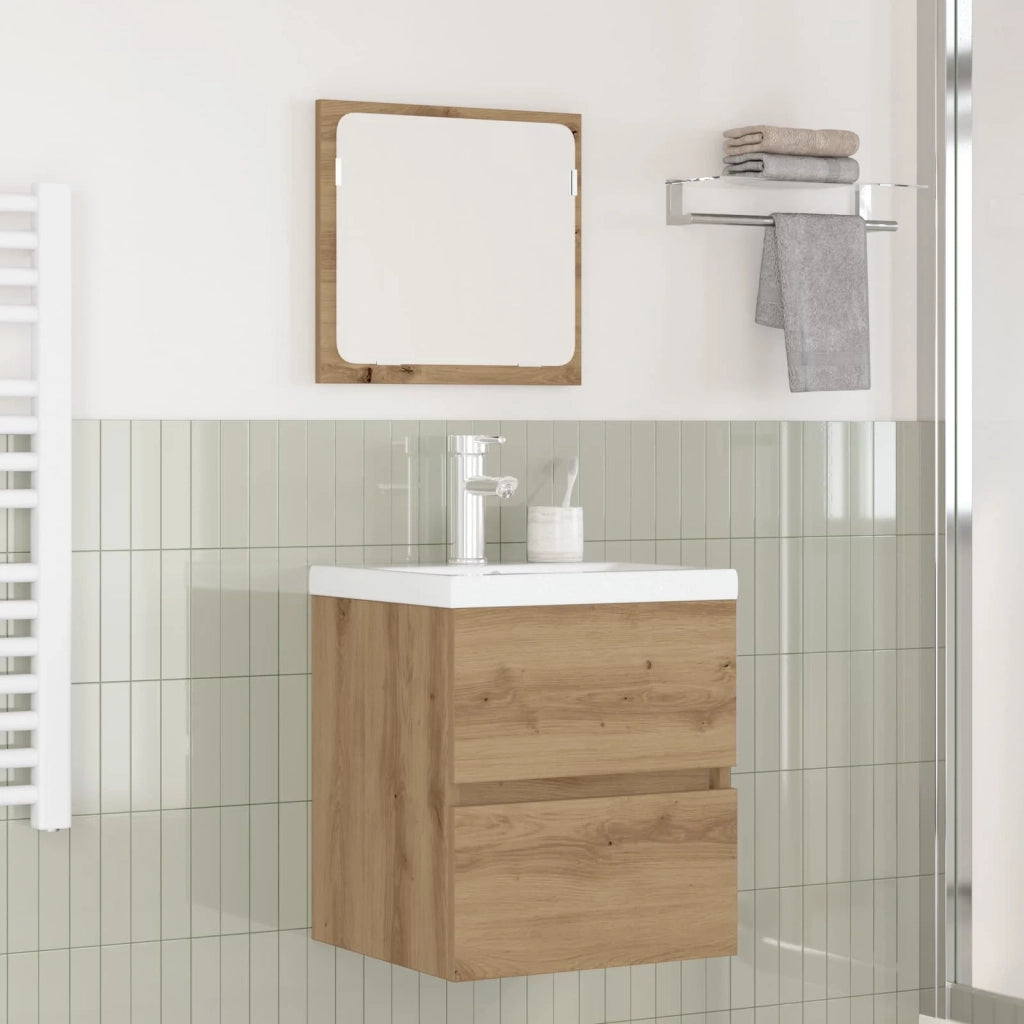 Set di mobili per il bagno 2 pcs Rovere Artigiano e Bianco