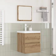 Set di mobili per il bagno 2 pcs Rovere Artigiano e Bianco