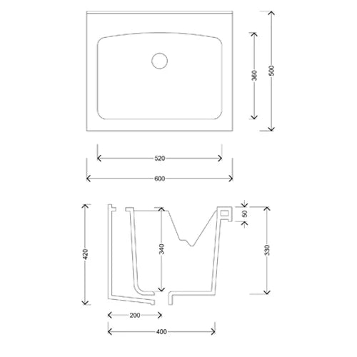 Pilozzo in ceramica 60x50 LINPH con troppo pieno