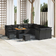 Set Divano da Giardino 13 pcs Nero polyrattan 3361539