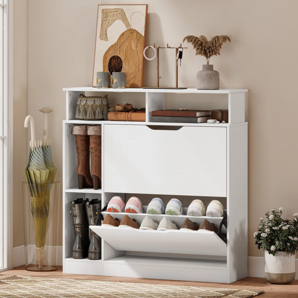 Scarpiera con Divisori Regolabili ¨C Minimal ¨C Bianco