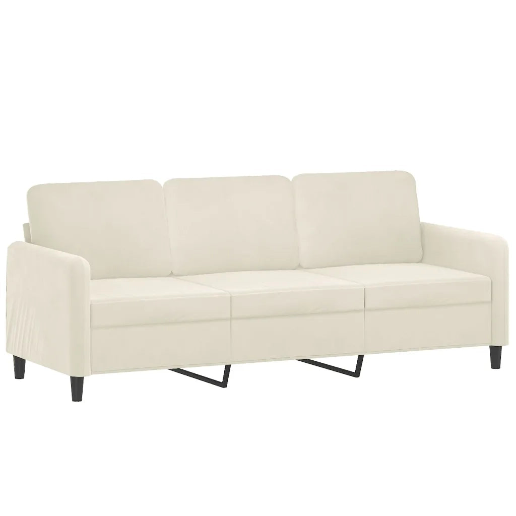 Set di Divani 2 pz con Cuscini Crema in Velluto 3202042