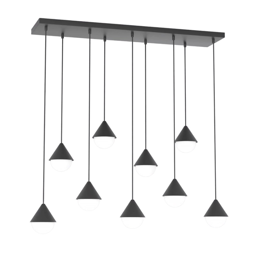 Lampada sospesa GIRO 9xG9 nero bianco Emibig