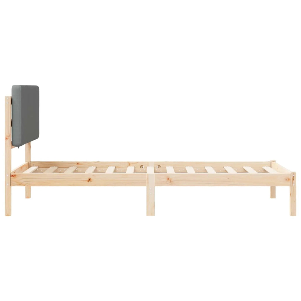 Letto con Testiera Rivestita-Struttura Letto con Testiera Grigio chiaro 75 x 190 cm 422308