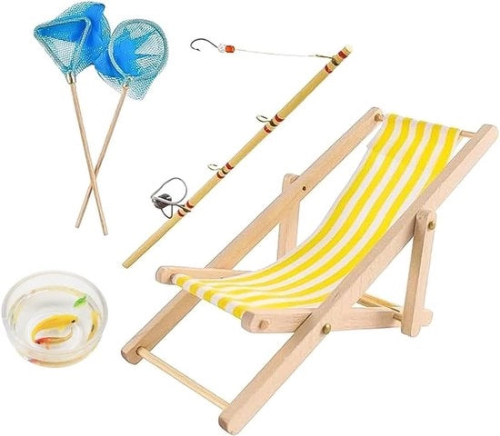 Decorazione per Torta con Miniaturna Rete da Pesca - Accessori per Gnomi con Decorazione da Pesca - Decorazione per Festa con Viscide e Rete - Set da 5