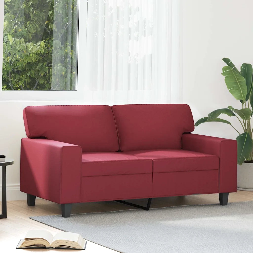 Divano a 2 Posti Rosso Vino 120 cm in Similpelle 359415