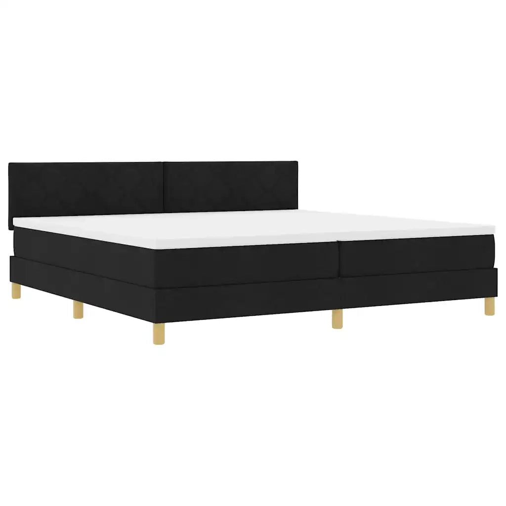 Letto a Sorgente LED con strisce LED Nero 200 x 200 cm Tessuto 3342543