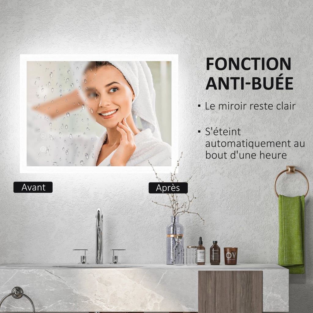 Specchio da Bagno LED ¨C zephmum ¨C Bianco 70x50 cm