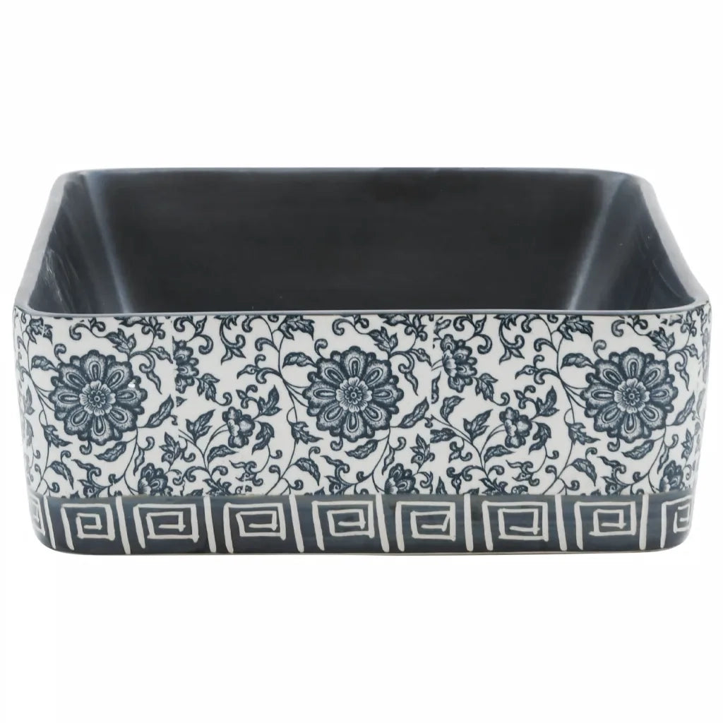 Lavabo Appoggio-Lavandino-Lavello Nero e Blu Rettangolare 46x35,5x13 cm Ceramica