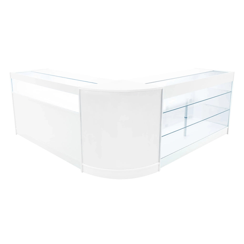 Set Banconi Bianco Triton LED K1500 B1500 CM60 con Serratura e Ripiani