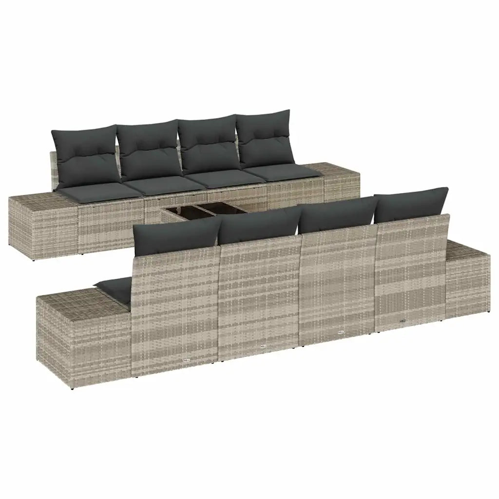 Set Divano da Giardino 7 pcs Grigio chiaro polyrattan 3346992