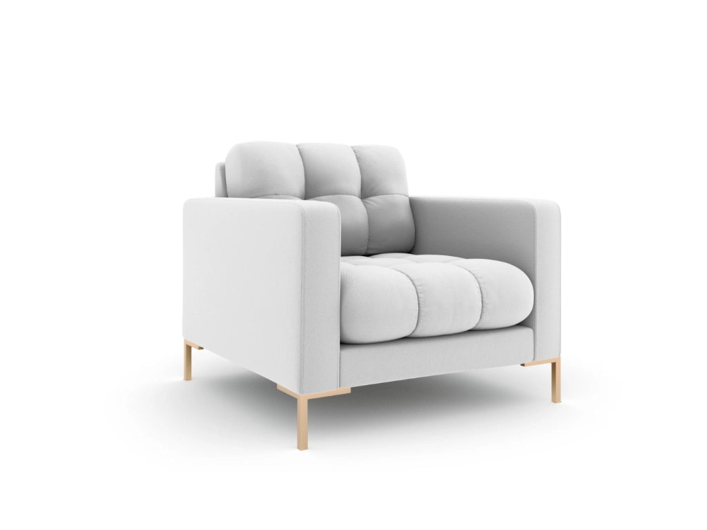 Cosmopolitan Design - Poltrona "Bali" in tessuto strutturato grigio chiaro 
