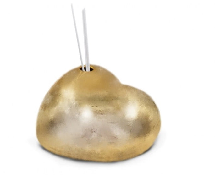 Profumatore Decorativo Casa Forma Cuore Grande Oro 18 cm