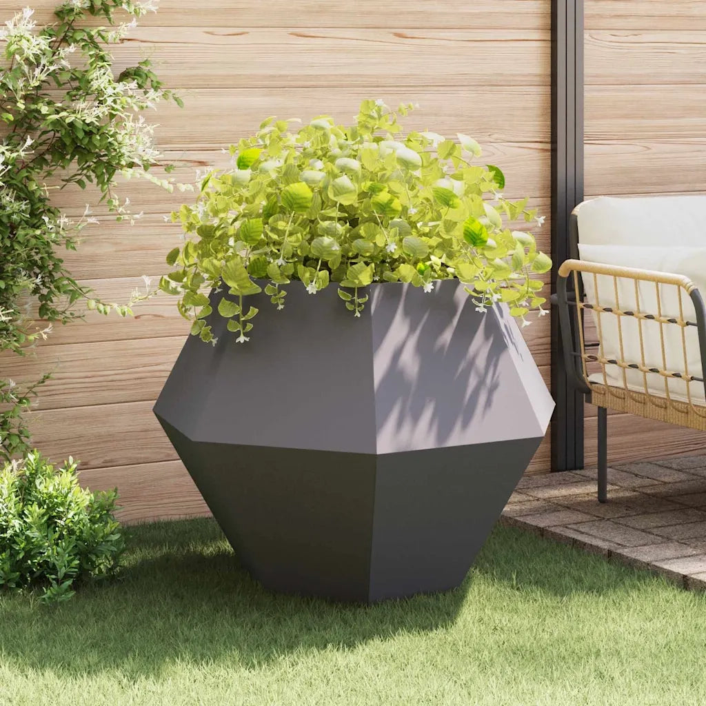 Fioriera 2 pcs Nero 100 x 100 x 80 cm Acciaio