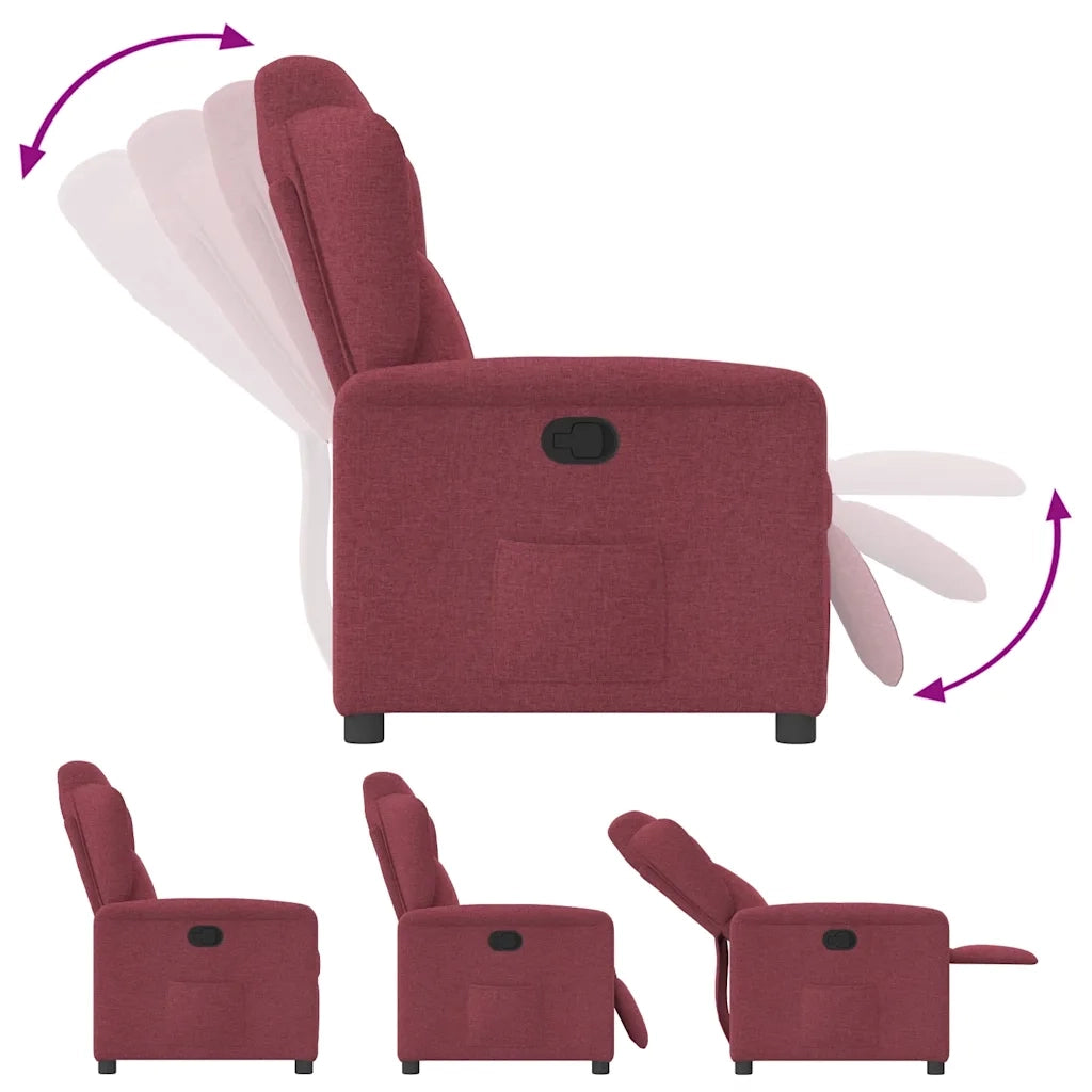 Poltrona Reclinabile in Tessuto Rosso Vino 4015579