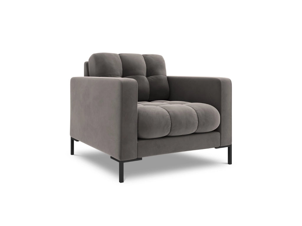 Cosmopolitan Design - Poltrona "Bali" in velluto grigio chiaro 