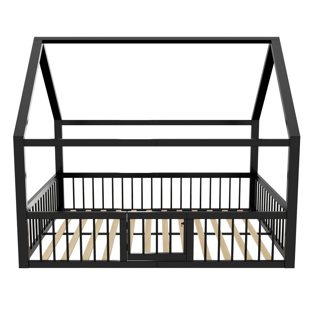 Letto in Metallo per Bambini ¨C MINIMAL ¨C Nero 140x200