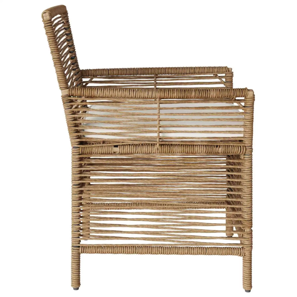 Sedia da giardino con cuscino 4 pz | Sedie da Esterno Beige e Crema polyrattan