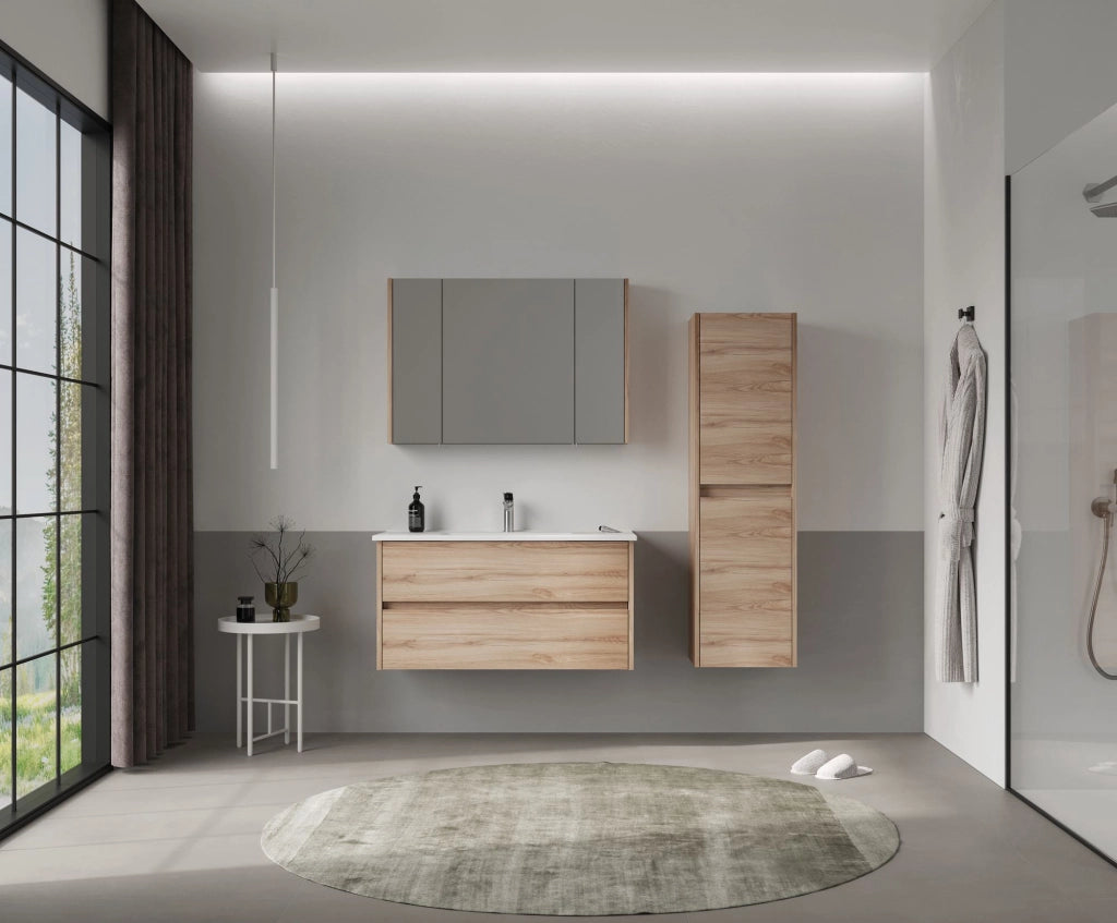 Mobile da bagno "Side 40" - 40 x 27 x 138 cm - Rovere