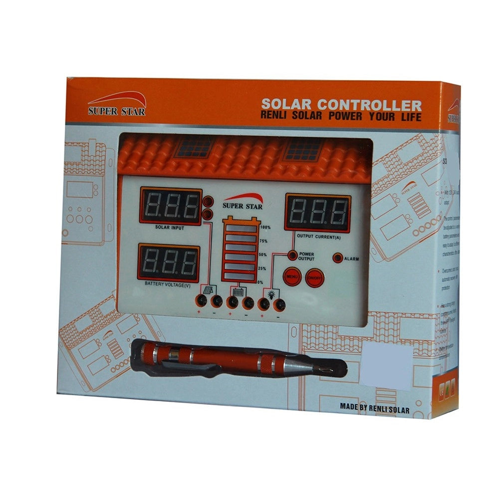 Trade Shop - Regolatore Di Carica Per Pannello Solare 12-24v 50 60a Controller Per Ricarica -